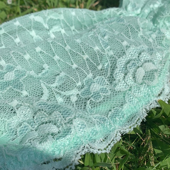 Free People Lace Babydoll Mint Bra Bandeau szM - Picture 2 of 5